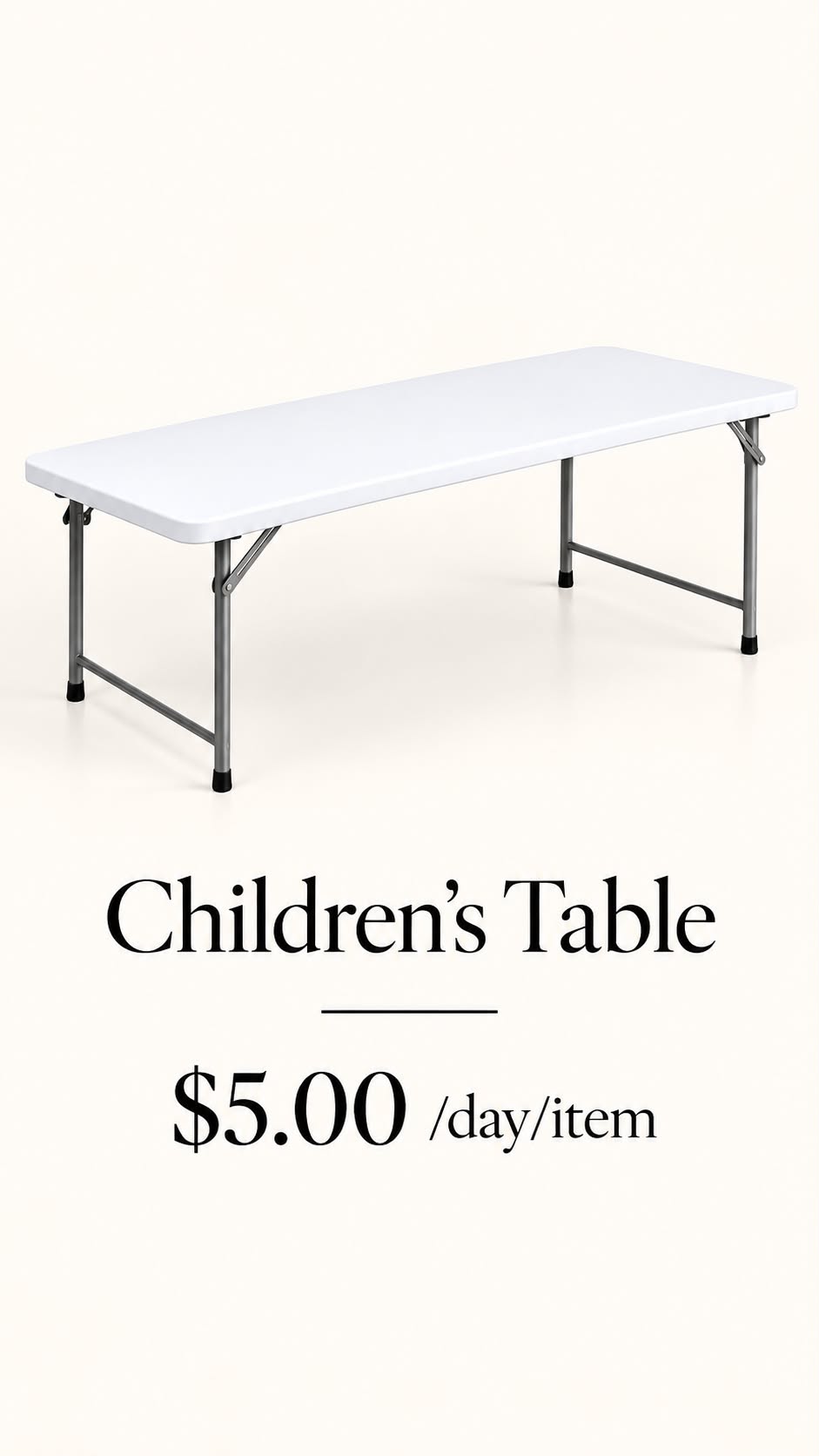 Children's table rental