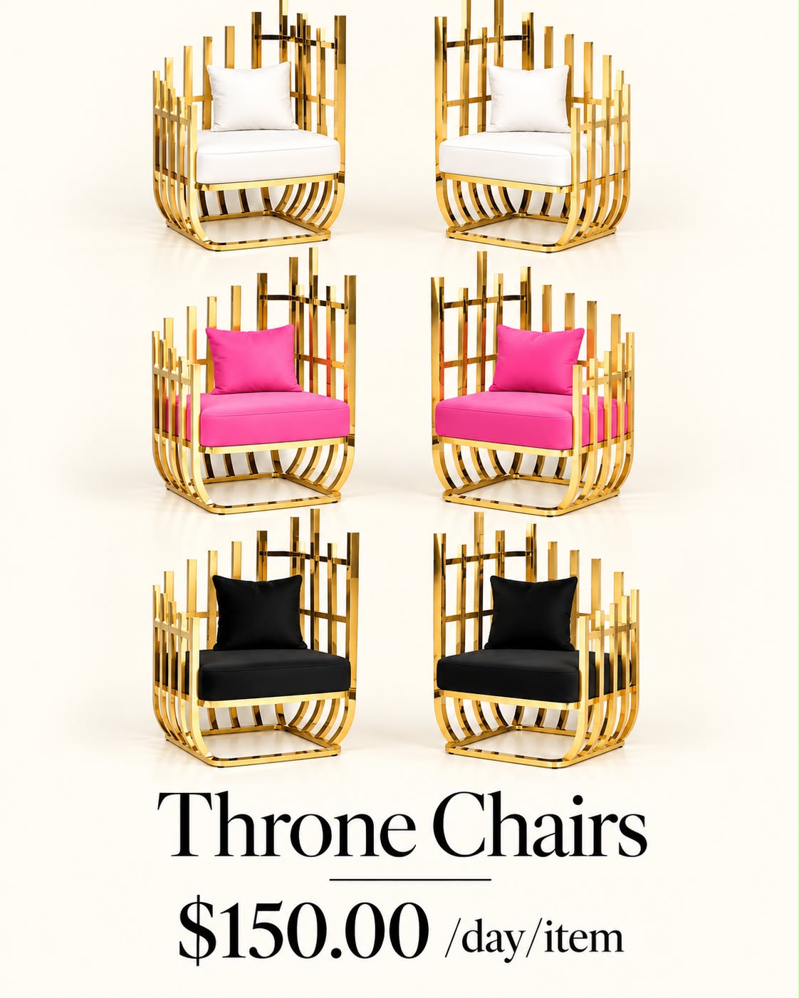 Gold throne chair rental